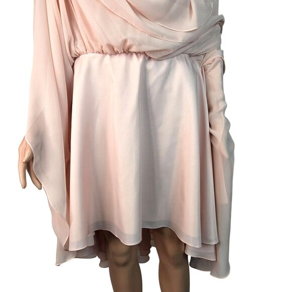 Affairs by Mori Lee Madeline Gardner Blush Pink Peach Strapless Chiffon Layered - Picture 5 of 15